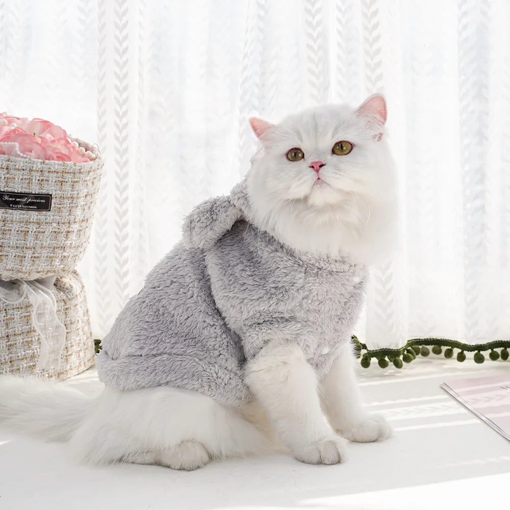 Autumn/Winter Pet Hoodie – Warm & Thick Cute Pattern Hoodie for Cats