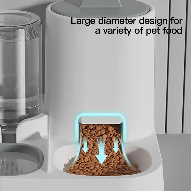 Automatic Gravity Cat Feeder & Water Dispenser – Large Capacity, Spill-Proof Design