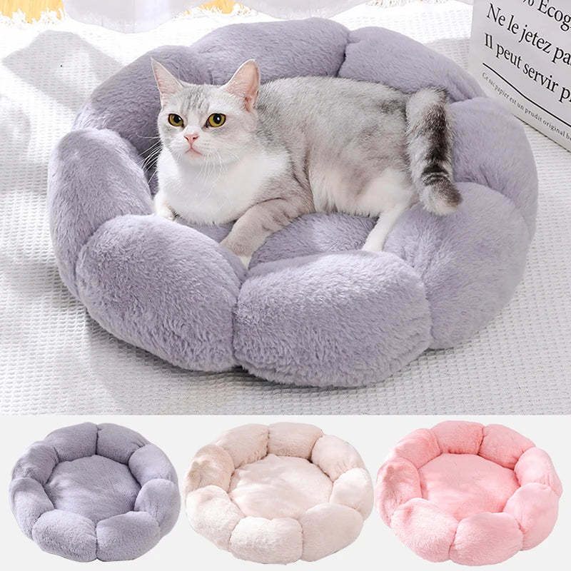 Flower Soft Pet Bed – Warm Winter Cushion for Cats Breathable & Thickened