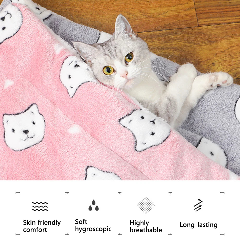 Thick Flannel Cat Mat – Soft, Breathable Winter Cushion for cats