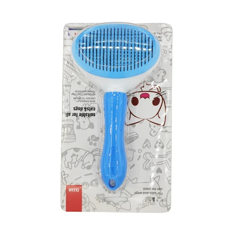 Self-Cleaning Slicker Brush – Pet Hair Removal Comb for Cats