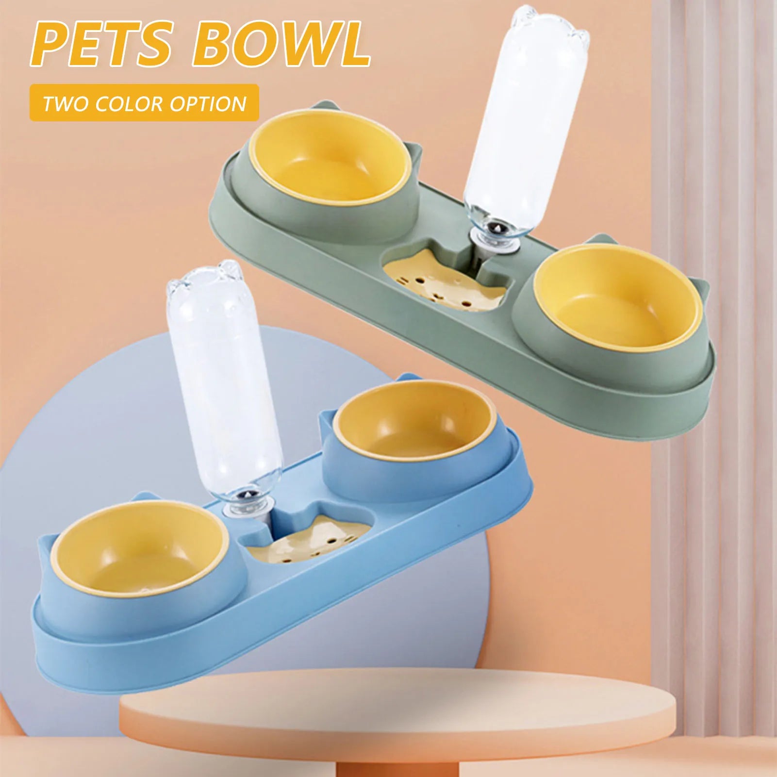 Automatic Pet Feeder & Water Fountain – Double Raised Bowls for Cats & Dogs