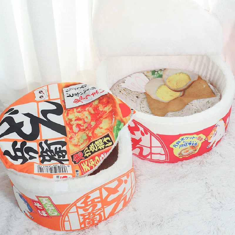 Noodle-Shaped Fleece Pet Bed – Warm, Breathable, Detachable Round Nest for Cat & Dog