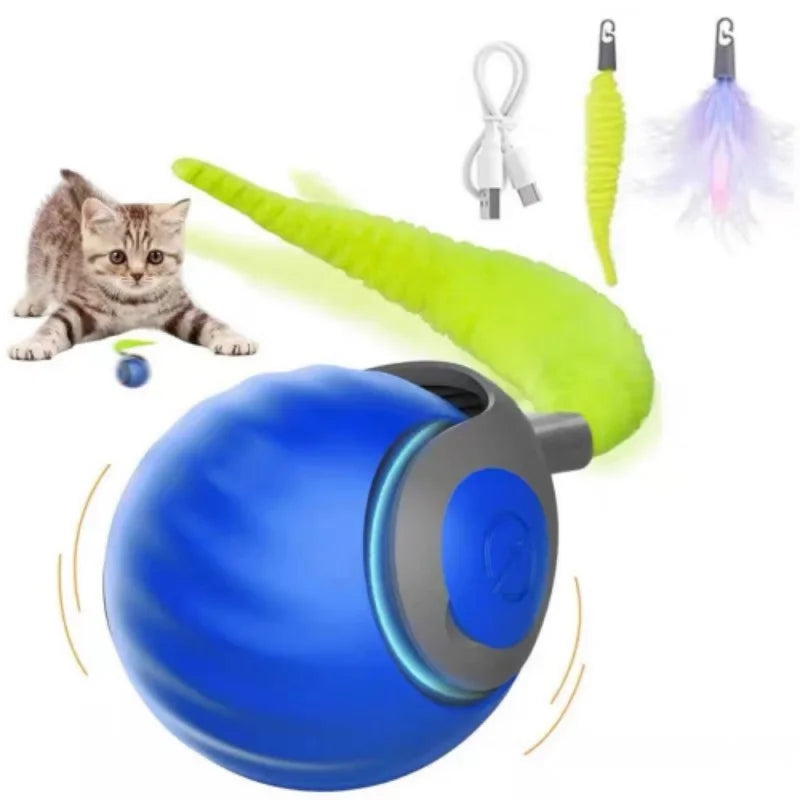 Interactive Rolling Cat Toy Ball – Small Tail Ball for Indoor & Outdoor Play