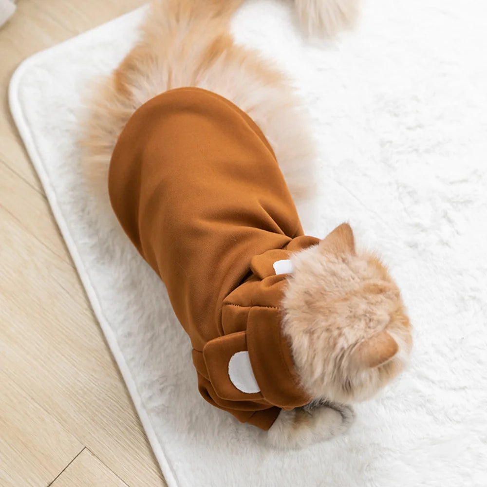 Cute Winter Pet Hoodie – Warm Outfit for Hairless Cats & Sphynx Kittens