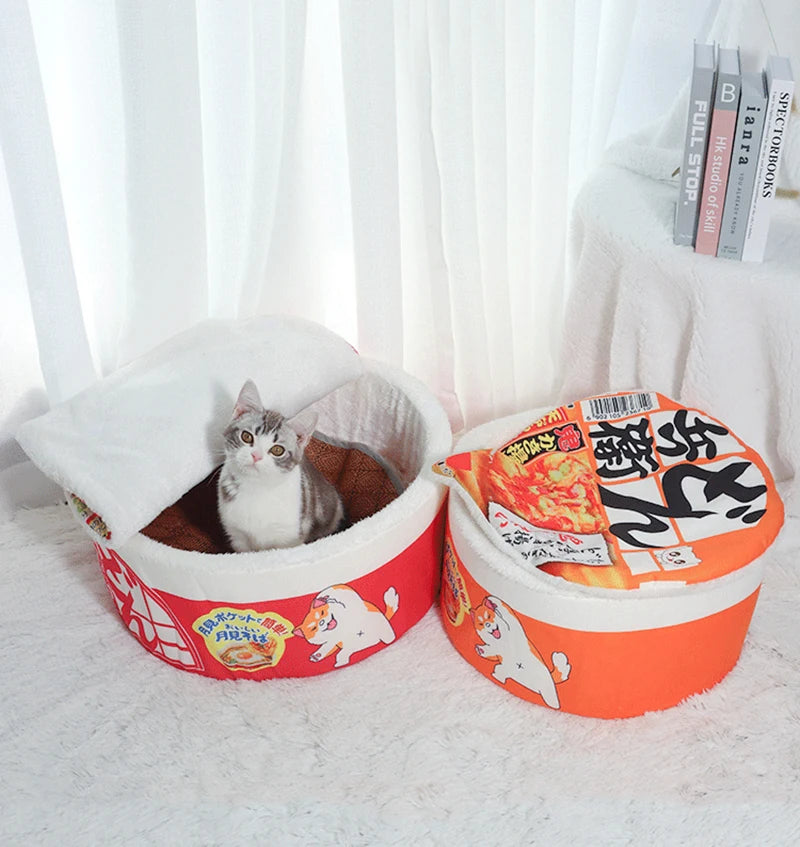 Noodle-Shaped Fleece Pet Bed – Warm, Breathable, Detachable Round Nest for Cat & Dog
