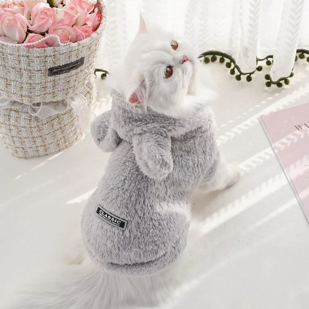 Autumn/Winter Pet Hoodie – Warm & Thick Cute Pattern Hoodie for Cats