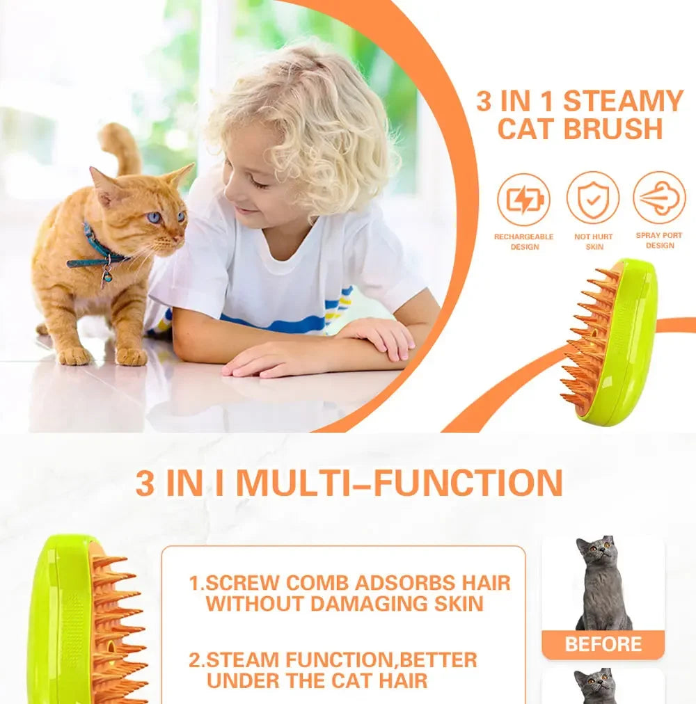 Self-Cleaning Pet Hair Removal Comb – Slicker Brush for Cats