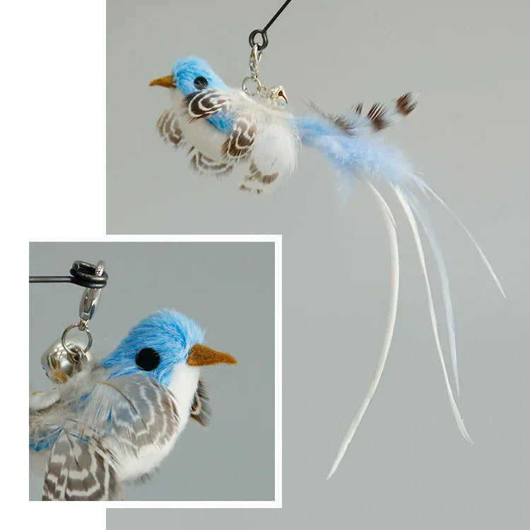 Hands-Free Feather Cat Wand – Suction Cup Interactive Toy with Bell for Cats