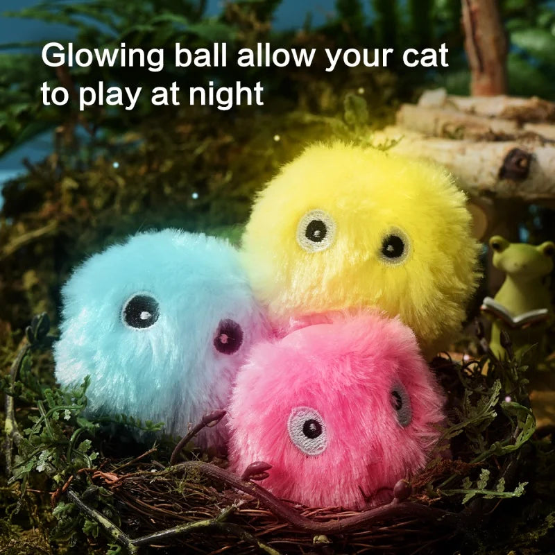 Interactive Electric Cat Toy Ball – Plush Catnip Squeak Toy for Kittens