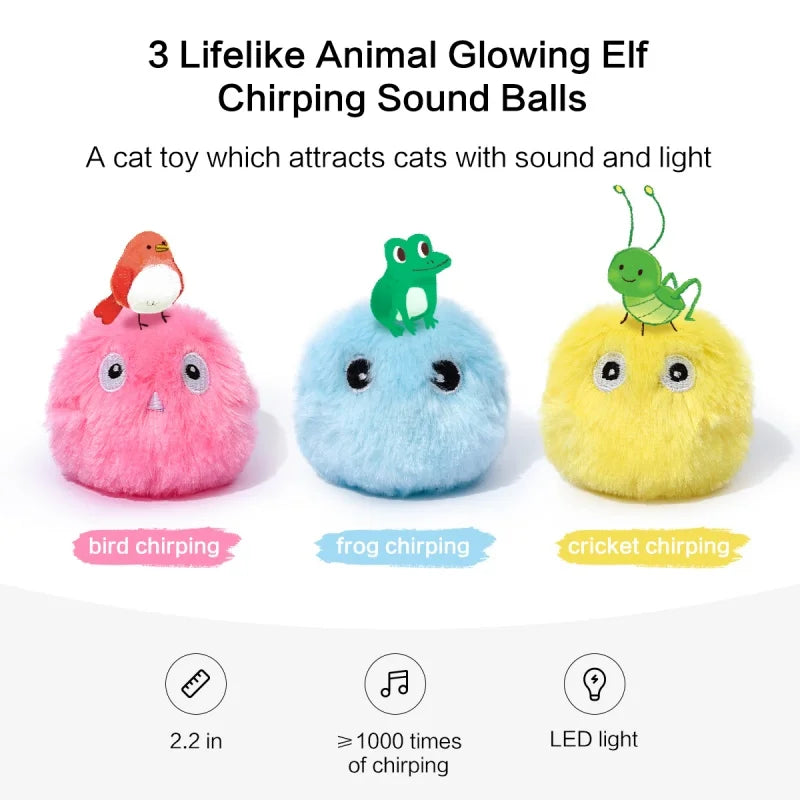 Interactive Electric Cat Toy Ball – Plush Catnip Squeak Toy for Kittens