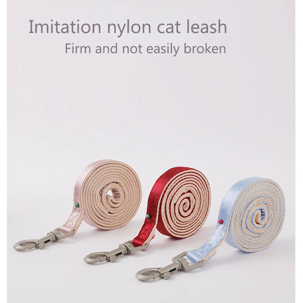 Bowknot Cat Harness – Cute Princess Dress-Style Harness with Leash for Kittens