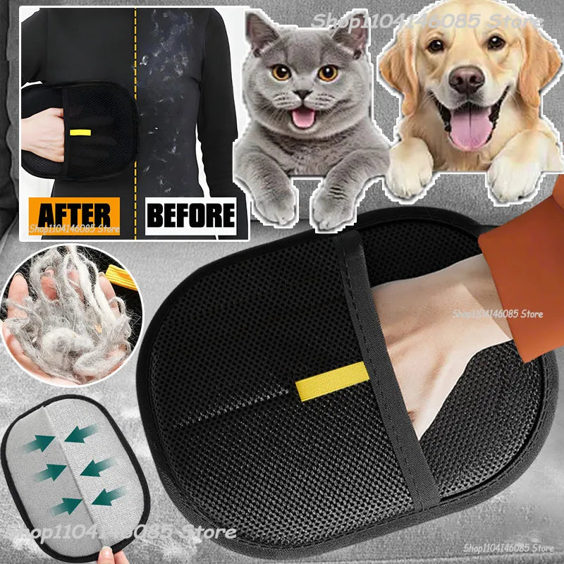 Pet Hair Removal Gloves – Electrostatic Grooming Brush for Cats & Dogs