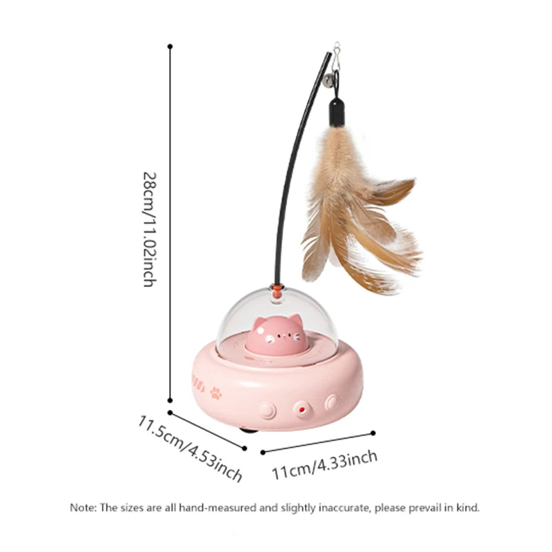 Electric Interactive Cat Toy – Rechargeable Feather Teaser Wand for Cats