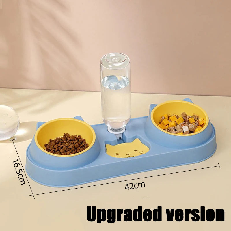Automatic Pet Feeder & Water Fountain – Double Raised Bowls for Cats & Dogs
