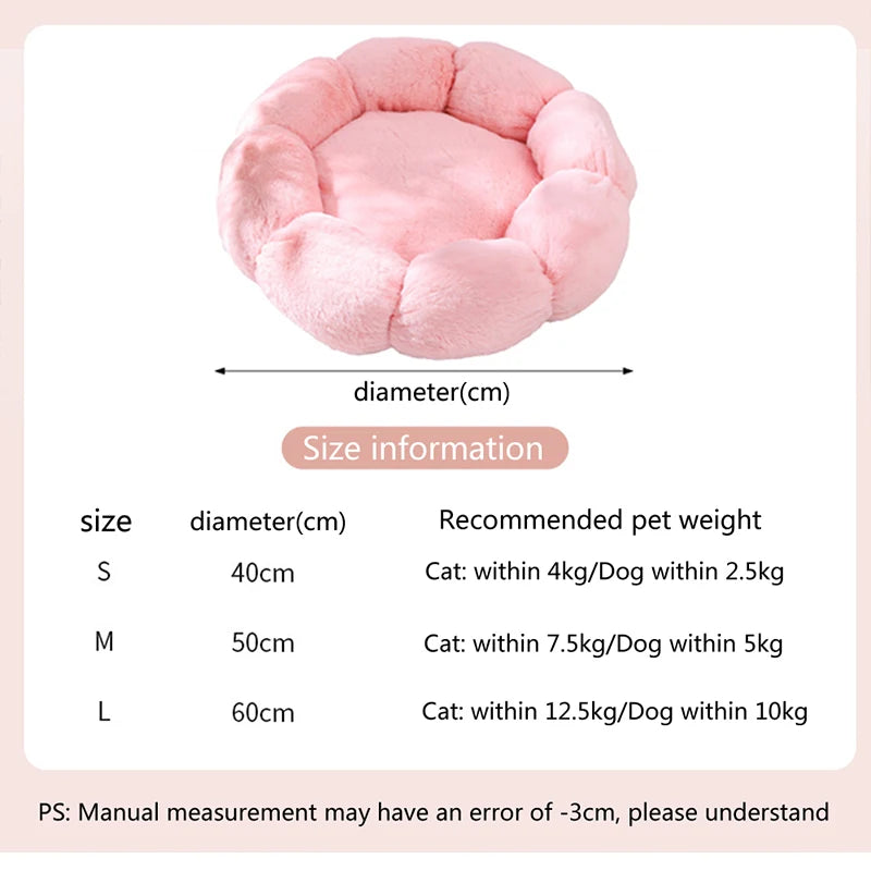 Flower Soft Pet Bed – Warm Winter Cushion for Cats Breathable & Thickened