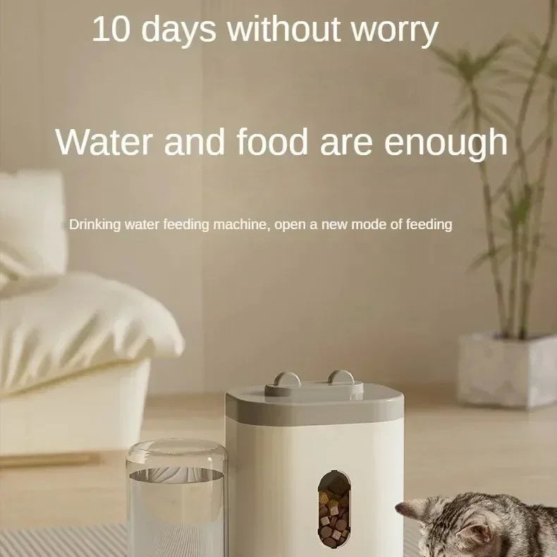 Automatic Pet Feeder & Water Fountain – Large Capacity Dispenser for Cats & Dogs