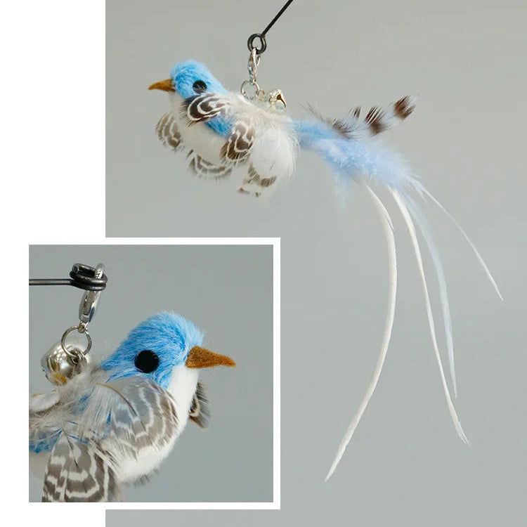 Hands-Free Feather Cat Wand – Suction Cup Interactive Toy with Bell for Cats