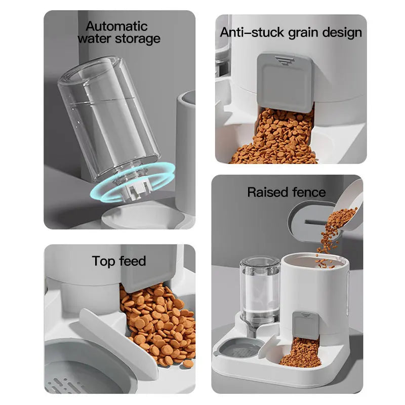 Automatic Gravity Cat Feeder & Water Dispenser – Large Capacity, Spill-Proof Design