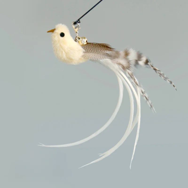 Hands-Free Feather Cat Wand – Suction Cup Interactive Toy with Bell for Cats