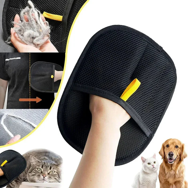 Pet Hair Removal Gloves – Electrostatic Grooming Brush for Cats & Dogs