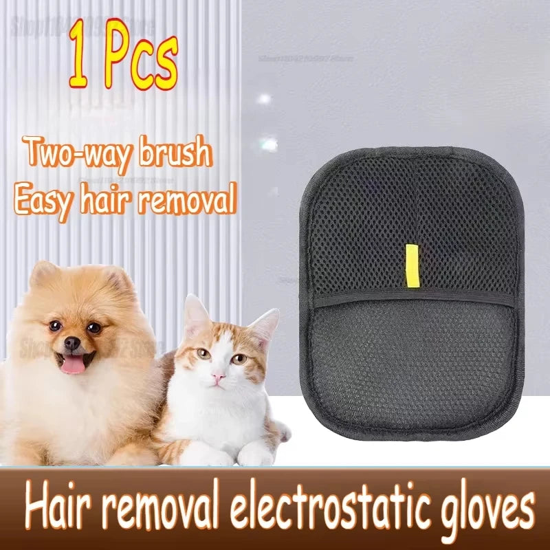 Pet Hair Removal Gloves – Electrostatic Grooming Brush for Cats & Dogs
