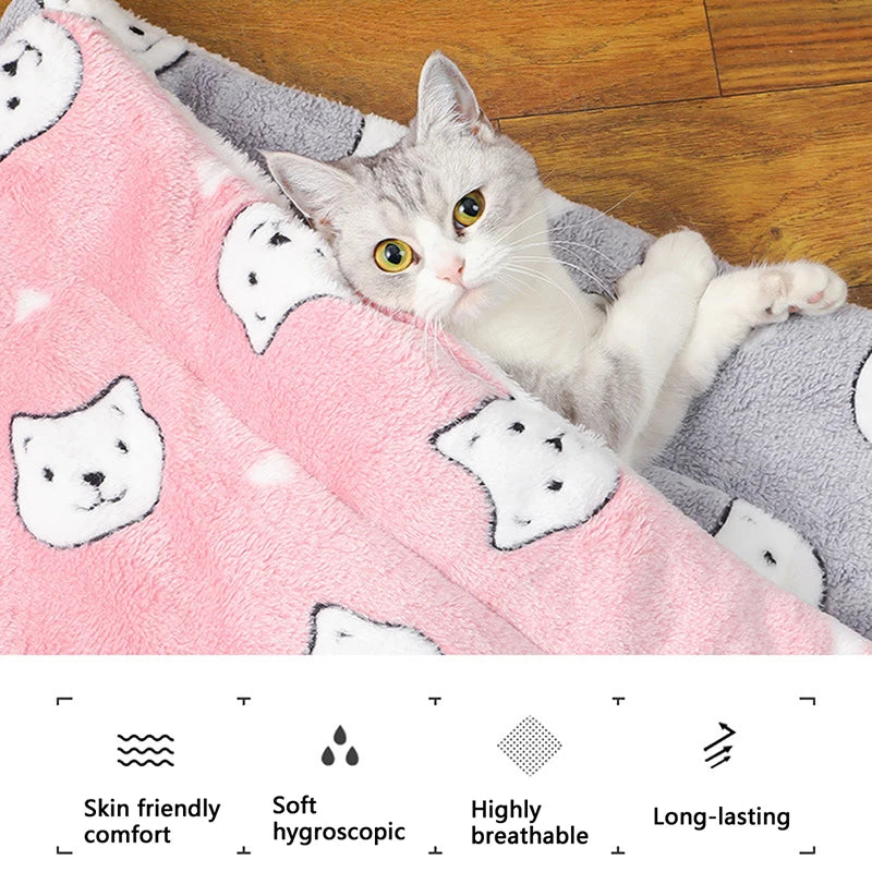 Thick Flannel Cat Mat – Soft, Breathable Winter Cushion for cats