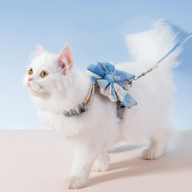 Cute Pet Harness Vest – Cat Collar with Breast Strap and Traction Rope, for Kittens