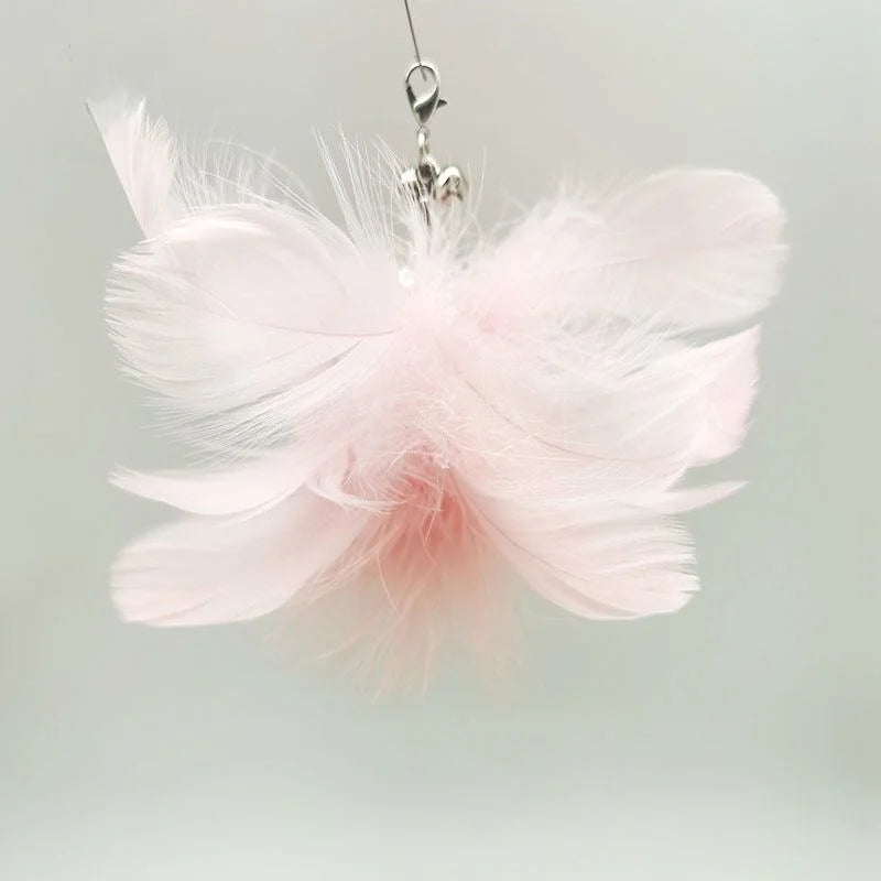 Hands-Free Feather Cat Wand – Suction Cup Interactive Toy with Bell for Cats