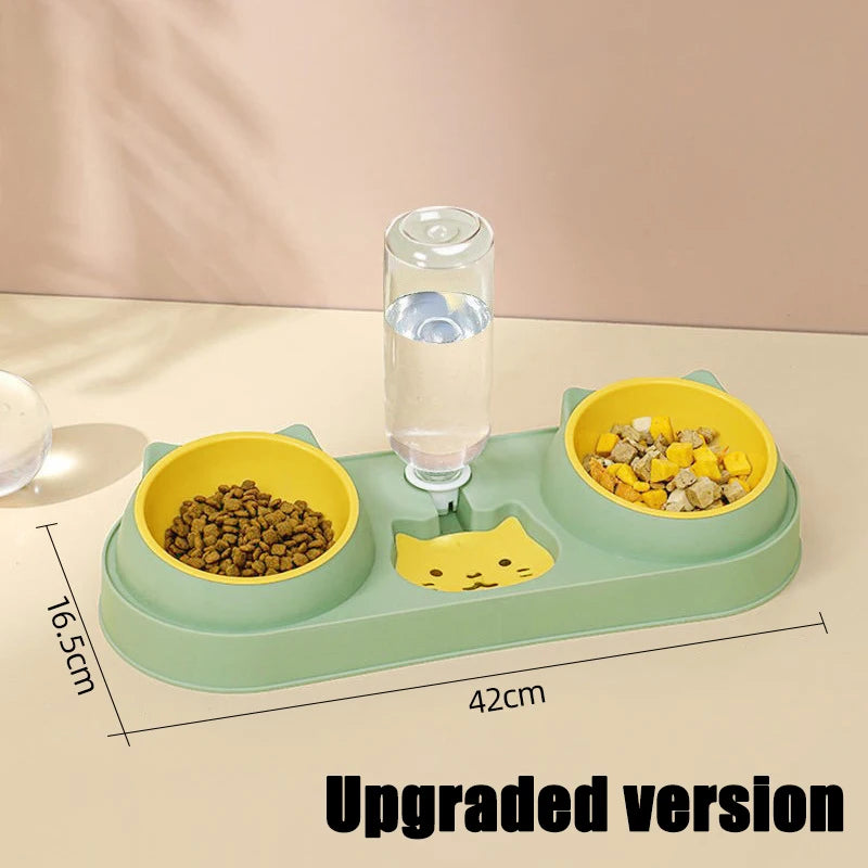 Automatic Pet Feeder & Water Fountain – Double Raised Bowls for Cats & Dogs